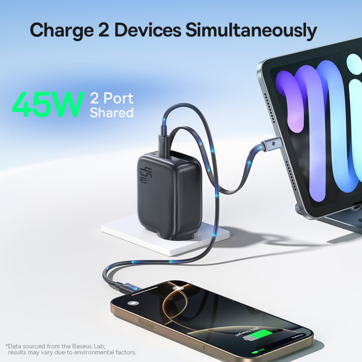 Baseus EnerCore CJ11 Fast Charger with Retractable Cable 2C 45W