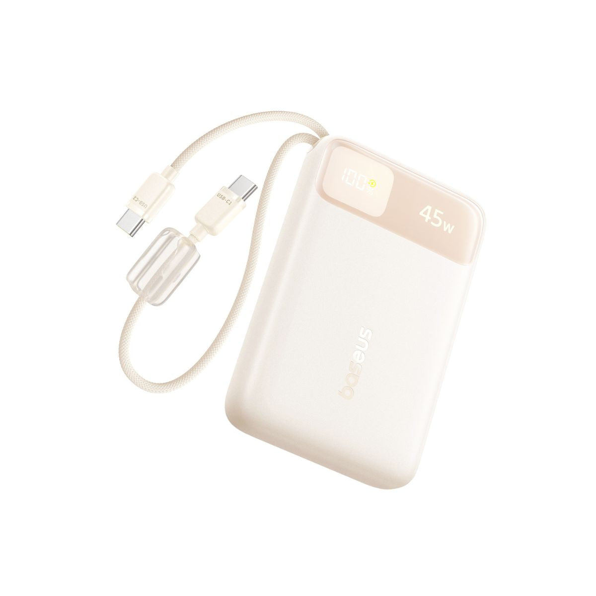 Baseus EnerFill FC11 Power Bank with Dual Built-in USB-C Cables 10000mAh 45W White