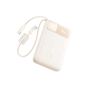 Baseus EnerFill FC11 Power Bank with Dual Built-in USB-C Cables 10000mAh 45W White