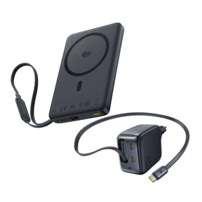 Baseus PicoGo AM52 With Built-in Cable 10000mAh Power Bank + EnerCore CJ11 3C 67W Charger Bundle